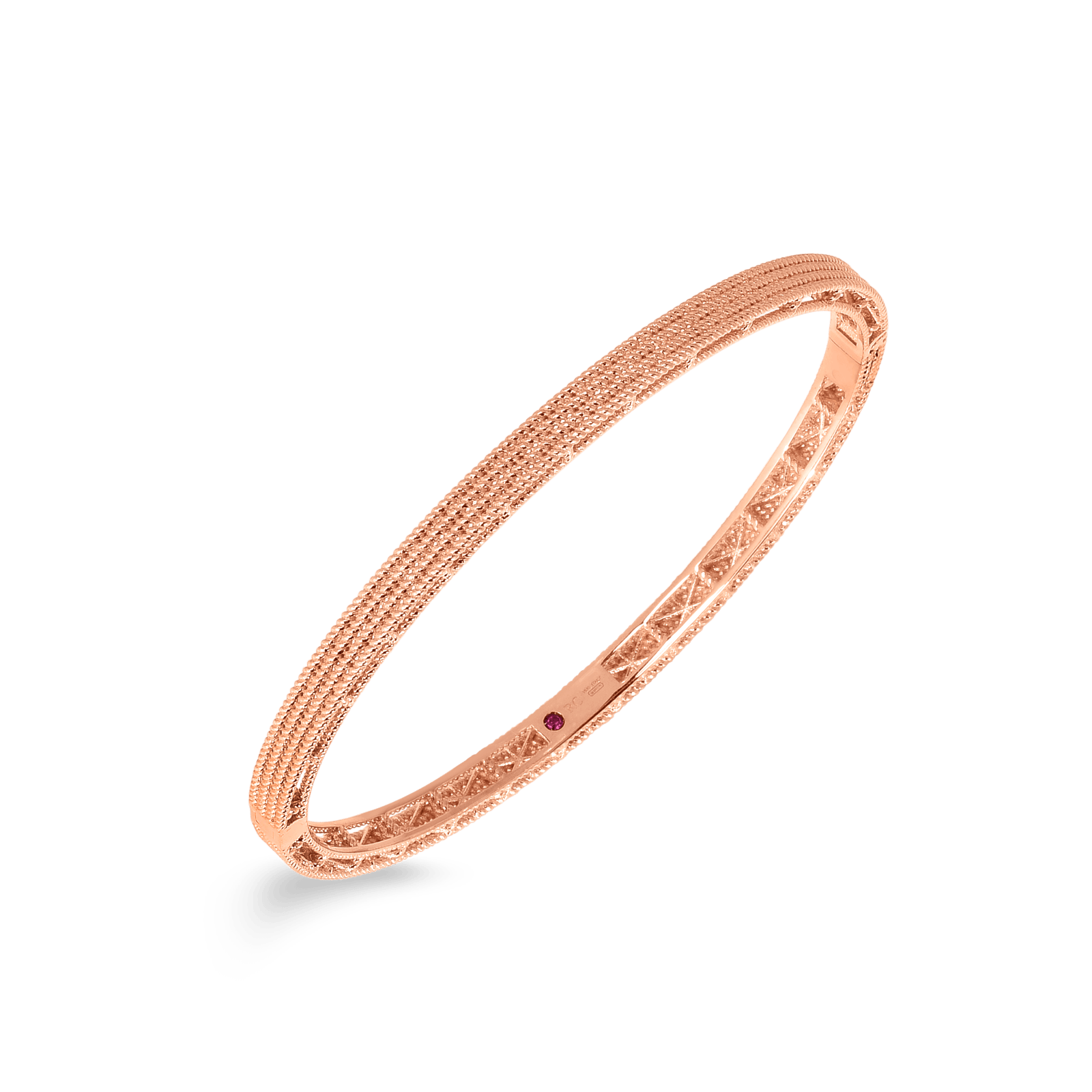 18K Rose Gold Barocco Oval Bangle