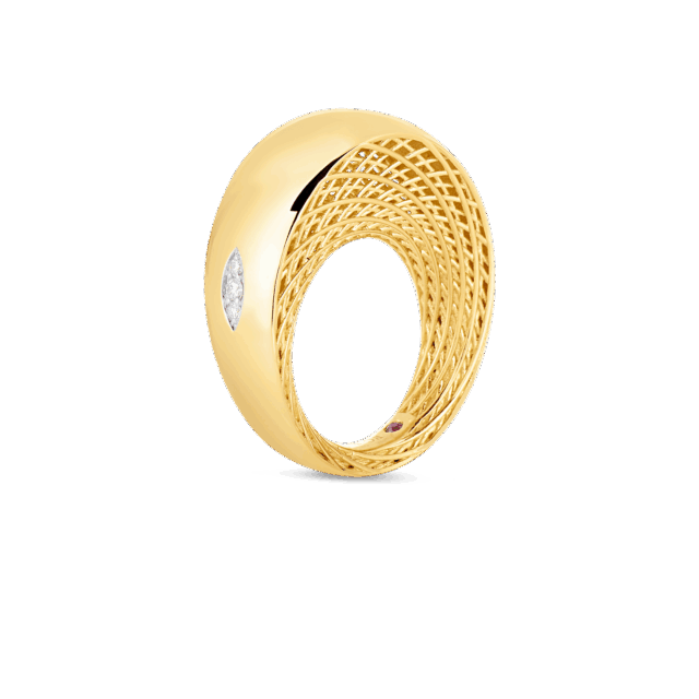Golden Gate 18K Gold Ring With Diamonds