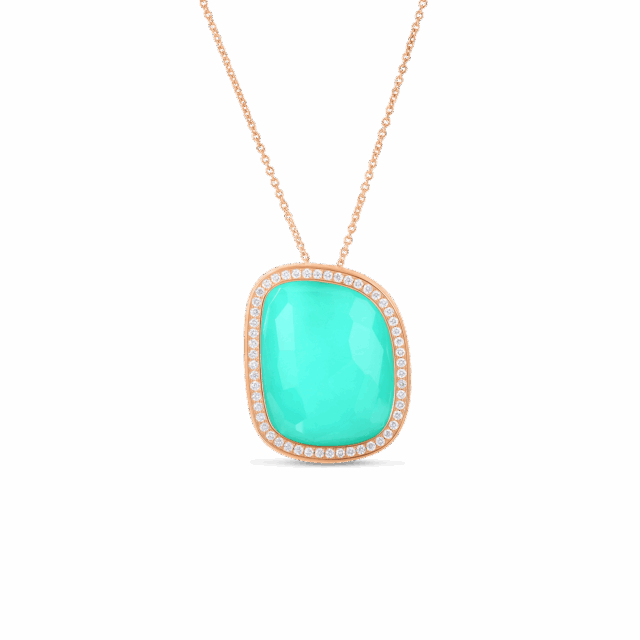 Pendant With Agate Black Jade And Diamonds