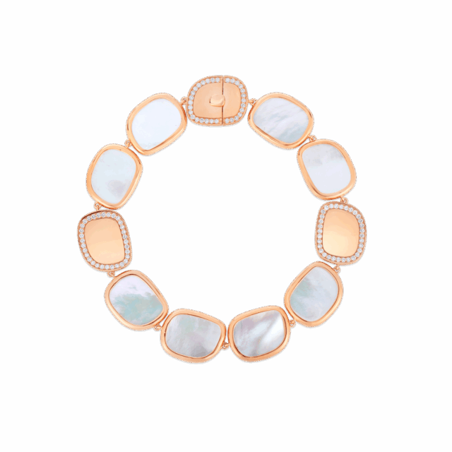 Roberto Coin 18K Gold Mother Of Pearl And Diamond Bracelet