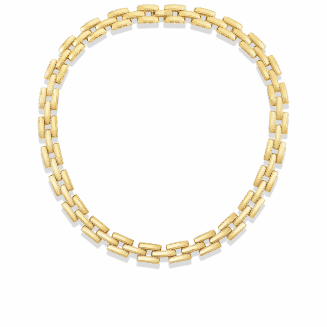 Roberto Coin 18K Yellow Gold Retro Link Collar Necklace